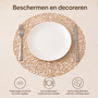 HEM HEM Placemats Rond Ø 38 cm Goud - PVC Tafelmatten - Bordonderleggers - Opengewerkt Bladpatroon - Set van 4