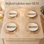 HEM HEM Placemats Rond Ø 38 cm Goud - PVC Tafelmatten - Bordonderleggers - Opengewerkt Bladpatroon - Set van 4