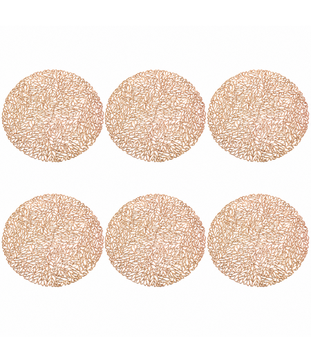 HEM HEM Placemats Rond Ø 38 cm Goud - 6 stuks