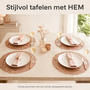 HEM HEM Placemats Rond Ø 38 cm Roségoud - PVC Tafelmatten - Bordonderleggers - Opengewerkt Bladpatroon - Set van 4