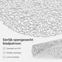 HEM HEM Placemats Rond Ø 38 cm Zilver - PVC Tafelmatten - Bordonderleggers - Opengewerkt Bladpatroon - Set van 4