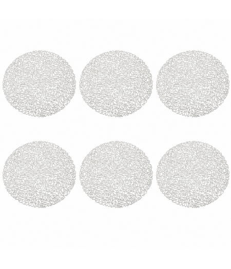 HEM HEM Placemats Rond Ø 38 cm Zilver - 6 stuks