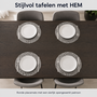 HEM HEM Placemats Rond Ø 38 cm Zilver - PVC Tafelmatten - Bordonderleggers - Opengewerkt Bladpatroon - Set van 4