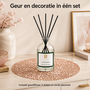 HEM HEM Geurstokjes Iced Berry 100 ml met Gouden Placemat 38 cm - 5 Stokjes - Geurdiffuser - Huisparfum - Kerstdecoratie