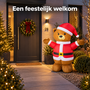 HEM HEM Opblaasbare Kerstbeer 122 cm met 6 LED Lampjes – Opblaasbaar Kerstfiguur voor Buiten en Binnen – Kerstdecoratie Kerstman Beer – Inclusief Blower, Grondpennen, Scheerlijnen en HEM Microvezeldoekje