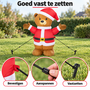 HEM HEM Opblaasbare Kerstbeer 122 cm met 6 LED Lampjes – Opblaasbaar Kerstfiguur voor Buiten en Binnen – Kerstdecoratie Kerstman Beer – Inclusief Blower, Grondpennen, Scheerlijnen en HEM Microvezeldoekje