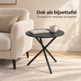 HEM HEM Ronde Bijzettafel Zwart Ø 48 x 48 cm - Stalen Tuintafel - Balkontafel - Sidetable - Inclusief HEM Microvezeldoekje
