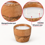 HEM HEM Kaars in Mangohouten Pot Ø10 cm - Houten Kaars - 150 g Wax - 18 Branduren - Lichtbruin - Met Microvezeldoekje