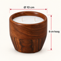 HEM HEM Houten Kaarsen Set 2 Stuks Ø10 cm - Mango- en Acaciahout - 2 x 150 g Wax - 2 x 18 Branduren - Met Microvezeldoekje