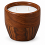 HEM HEM Houten Kaarsen Set 2 Stuks Ø10 cm - Mango- en Acaciahout - 2 x 150 g Wax - 2 x 18 Branduren - Met Microvezeldoekje