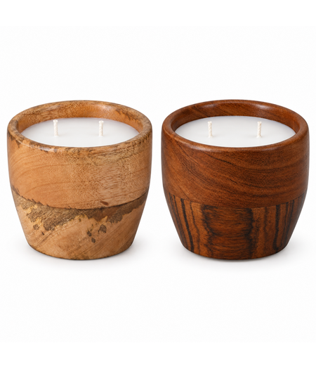 HEM HEM Houten Kaarsen Set 2 Stuks Ø10 cm