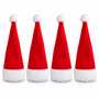 HEM HEM Kerstmuts voor wijnfles - 4 stuks - Rood wit - 20 x 7 cm