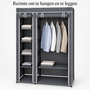 HEM HEM Stoffen Garderobekast - 100x46x174 cm - 5 Stoffen Legplanken