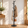 HEM HEM Staande Kapstok Zwart - 8 Haken - 175 cm - Met HEM Microvezeldoekje