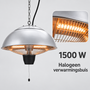 HEM HEM Hangende Terrasverwarmer 1500 W - Halogeen - Elektrisch - Zilver