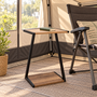 HEM HEM Bijzettafel 29 x 20 x 50 cm - Plantentafel - Campingtafel - Zwart Metaal en MDF - Met Microvezeldoekje