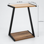 HEM HEM Bijzettafel 29 x 20 x 50 cm - Plantentafel - Campingtafel - Zwart Metaal en MDF - Met Microvezeldoekje