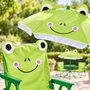 HEM Kinder Tuinset met Parasol - Kikker - 4-delig - Tafel met 2 Inklapbare Kinderstoelen - Groen - Inclusief HEM Microvezeldoekje