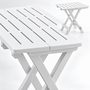 HEM HEM Inklapbare Bijzettafel Buiten Wit - Opvouwbare Tuintafel - Balkontafel - Terrastafel - Met Microvezeldoekje