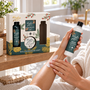 HEM HEM Badset 4-delig - Wellness Cadeauset voor Vrouwen met Douchegel, Bodylotion, Bodyscrub en Badzout - Cadeau voor Haar met Microvezeldoekje