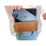 HEM HEM (Rund) Leer Broekriem Hoesje – Geschikt voor iPhone 17 Pro / iPhone 18 Pro – Country Bruin Broekriem Telefoonhoesje