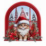 HEM HEM Raamsticker Kerst Kat - 28x28 cm - Raamdecoratie - Pop-up Laserfinish