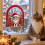HEM HEM Raamsticker Kerst Kat - 28x28 cm - Raamdecoratie - Pop-up Laserfinish