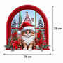 HEM HEM Raamsticker Kerst Kat - 28x28 cm - Raamdecoratie - Pop-up Laserfinish