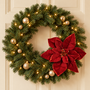 HEM HEM kerstster op clip - Bordeauxrood - 28 cm - Fluwelen kerstbloem met glitterrand