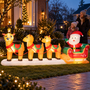 HEM HEM Opblaasbare kerstman met slee en 3 rendieren – 355 cm – Kerstdecoratie buiten – 8 koelwitte LED’s – Inclusief pomp en opbergzak