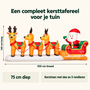 HEM HEM Opblaasbare kerstman met slee en 3 rendieren – 355 cm – Kerstdecoratie buiten – 8 koelwitte LED’s – Inclusief pomp en opbergzak