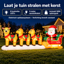 HEM HEM Opblaasbare kerstman met slee en 3 rendieren – 355 cm – Kerstdecoratie buiten – 8 koelwitte LED’s – Inclusief pomp en opbergzak