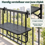 HEM HEM Hangende Balkontafel - Balkon Hangtafel voor Reling - 60 x 40 x 70 cm - In Hoogte Verstelbaar - Staal - Matzwart - Inclusief HEM Microvezeldoekje