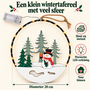 HEM HEM Kerst Raamdecoratie met LED - Sneeuwpop met Cadeau - Kerstring 20 cm - Warm Wit - Houten Kersthanger op Batterijen