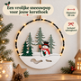 HEM HEM Kerst Raamdecoratie met LED - Sneeuwpop met Cadeau - Kerstring 20 cm - Warm Wit - Houten Kersthanger op Batterijen