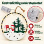HEM HEM Kerst Raamdecoratie met LED - Sneeuwpop bij Brievenbus - Kerstring 20 cm - Warm Wit - Houten Kersthanger op Batterijen