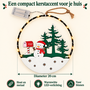 HEM HEM Kerst Raamdecoratie met LED - Sneeuwpop bij Brievenbus - Kerstring 20 cm - Warm Wit - Houten Kersthanger op Batterijen