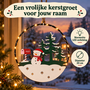 HEM HEM Kerst Raamdecoratie met LED - Sneeuwpop bij Brievenbus - Kerstring 20 cm - Warm Wit - Houten Kersthanger op Batterijen