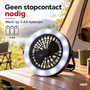 HEM HEM Campinglamp met Ventilator - 2-in-1 LED Tentlamp - 3 Gebruiksstanden - Op Batterijen - Ophangbaar en Staand - 18 cm - Zwart - Inclusief HEM Microvezeldoekje