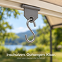 HEM HEM Luifelhaken met S-haak - 6 Stuks - Voortent Inschuifhaken voor Hobby Caravan - Tentrailhangers - Peesrailhaken - Grijs
