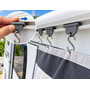 HEM HEM Luifelhaken met S-haak - 6 Stuks - Voortent Inschuifhaken voor Hobby Caravan - Tentrailhangers - Peesrailhaken - Grijs