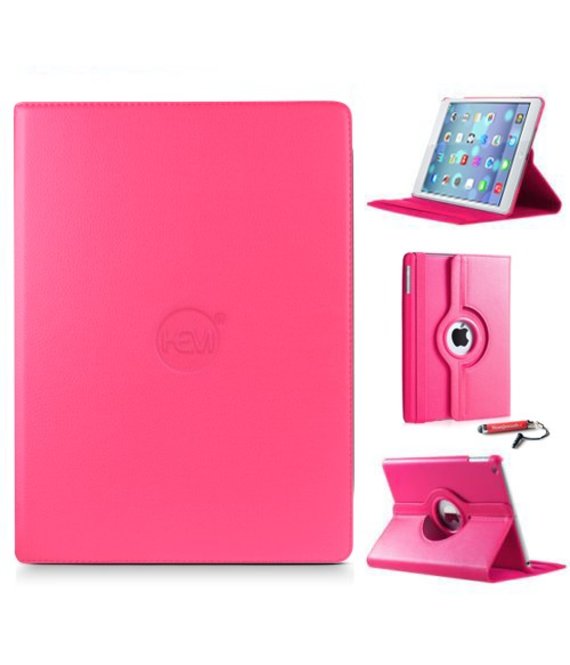 HEM HEM iPad Hoes geschikt voor iPad 2 / 3 / 4 - Hard Roze - 9,7 inch - Draaibare hoes - iPad 2 Hoes - iPad 3 hoes - iPad 4 Hoes - Met Stylus Pen