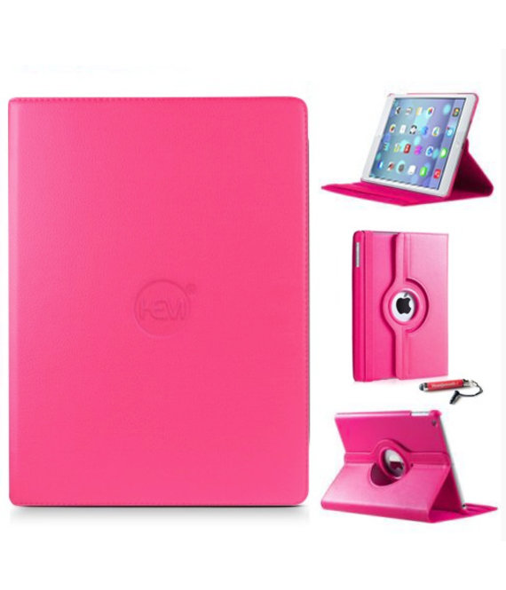 HEM HEM iPad Hoes geschikt voor iPad Mini 1 / iPad Mini 2 / iPad Mini 3 - Hard Roze -  360 graden draaibare iPad Hoesje - Inclusief Hoesjesweb Stylus Pen