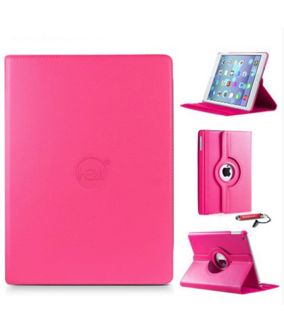 HEM Hard Roze 360 graden draaibare hoes iPad Air 2 met gekleurde stylus pen