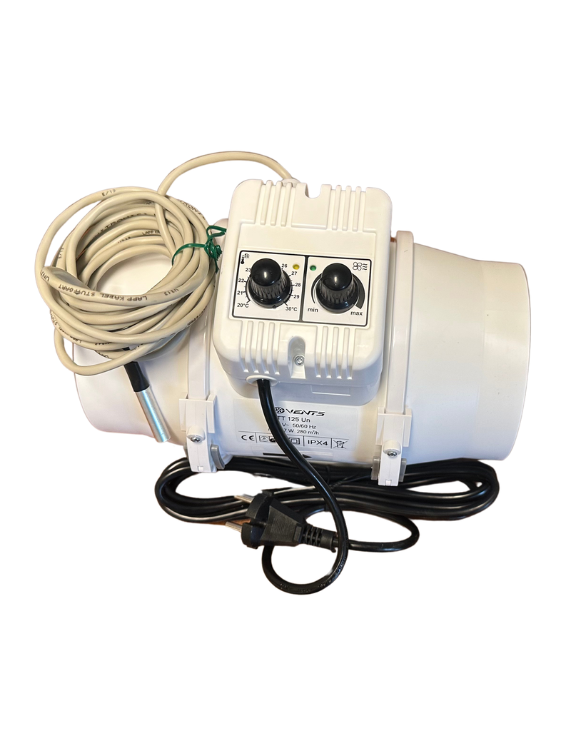 Vents Rohrventilator TT 125 Un, 280 m³ mit Temperaturregler