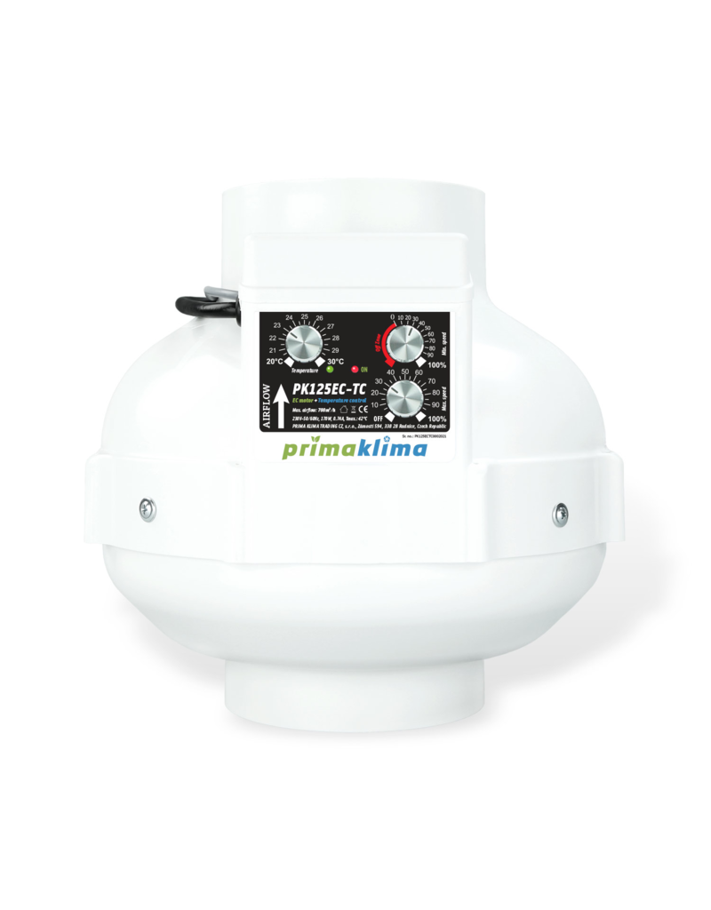 PrimaKlima PrimaKlima EC Ø125mm - 680 m3/h - Temp Regler - Rohrventilator