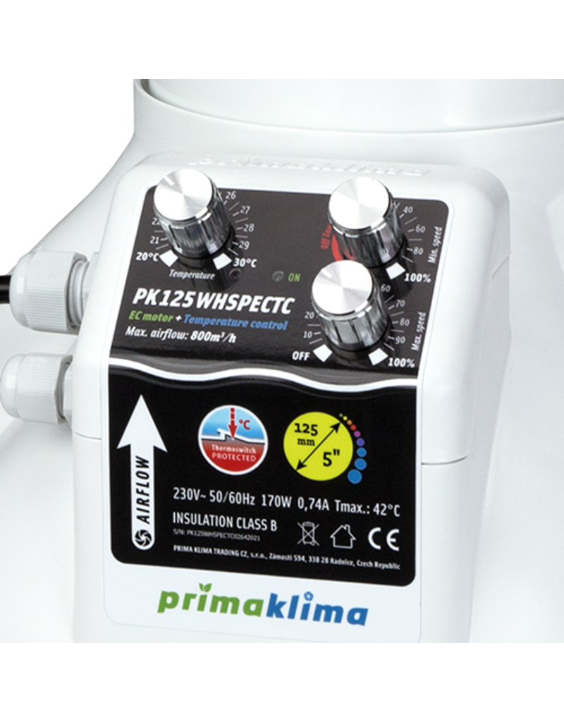PrimaKlima PrimaKlima Whisperblower EC Ø125mm - Temp.-Regler - 800 m³/h - Rohrventilator