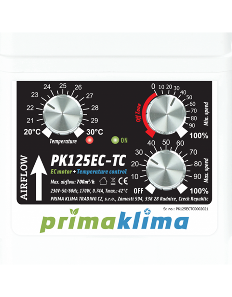 PrimaKlima PrimaKlima EC Ø125mm - 680 m3/u - Temp Controller