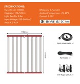 Ralight Ralight LED Growlight 1000W 8 bars 120X120cm