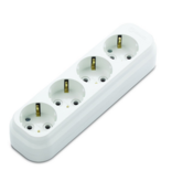 Stekkerdoos, 4-voudig, zonder kabel, wit